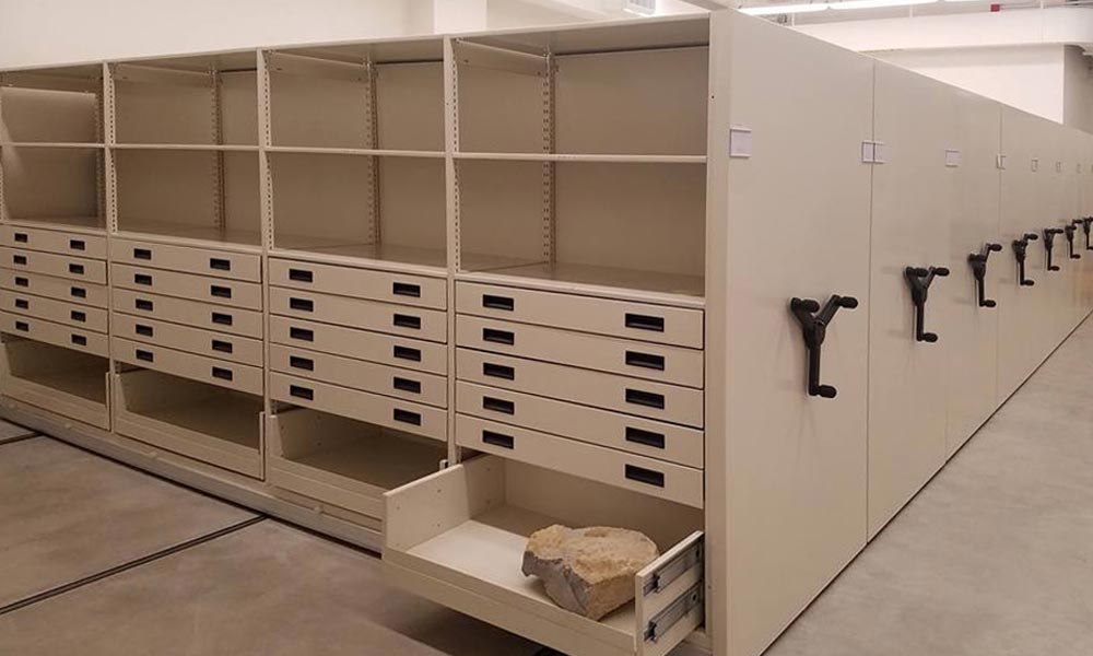Custom Mobile Aisle Shelving for Museum Storage