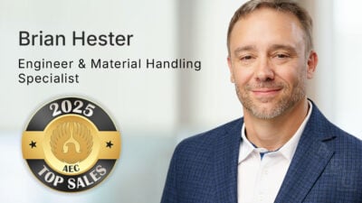 2025 AEC Top Sales Award to Material Handling Specialist Brian Hester