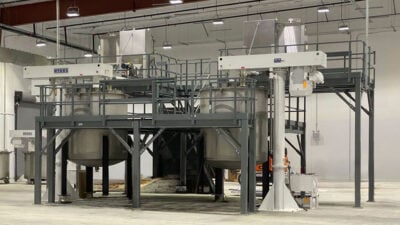 Mezzanine Equipment Platform for Non Personnel Use in Chemical Hazmat Application