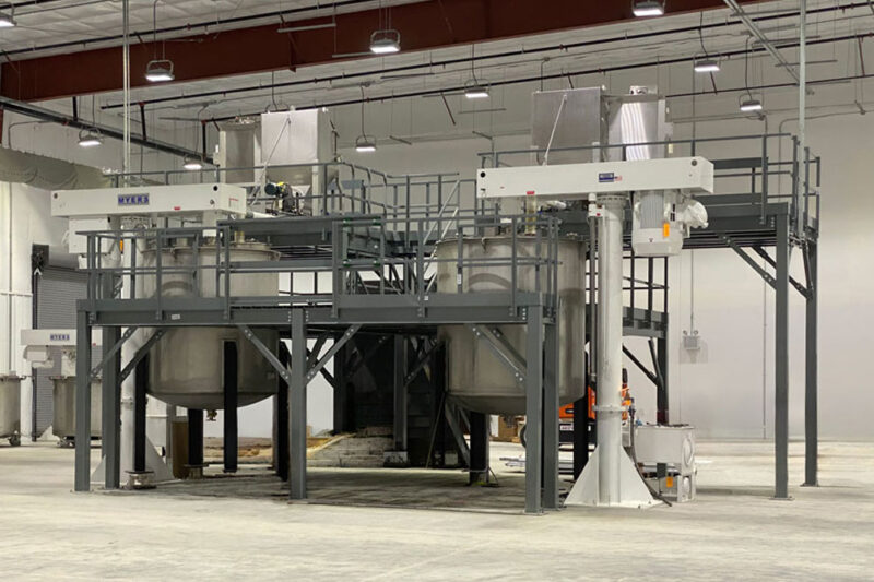 Mezzanine Equipment Platform for Non Personnel Use in Chemical Hazmat Application