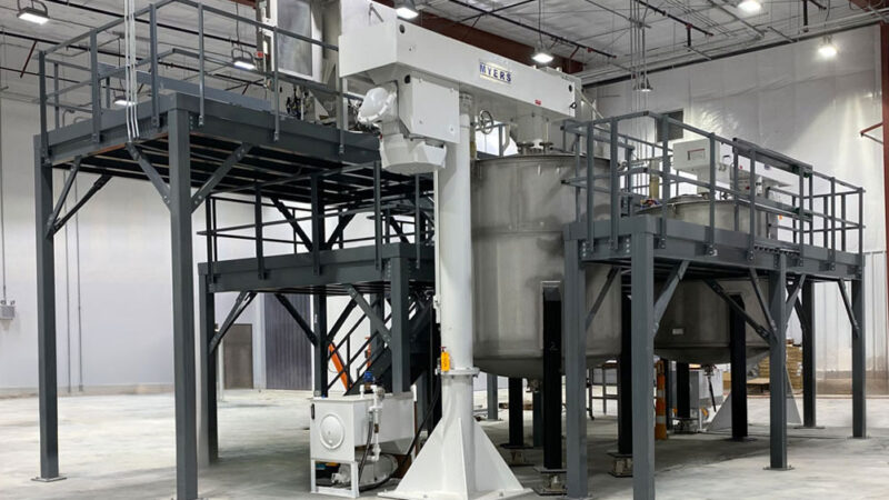 Mezzanine Equipment Platform for Non Personnel Use in Chemical Hazmat Application