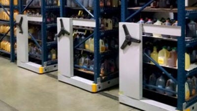 Mobile Rack for Beverage Storage at Arcadia Farms