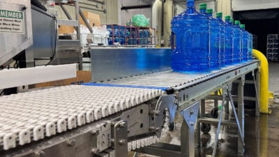 Modular Plastic Belt Curve Conveyor for Bottled Water Manufacturing