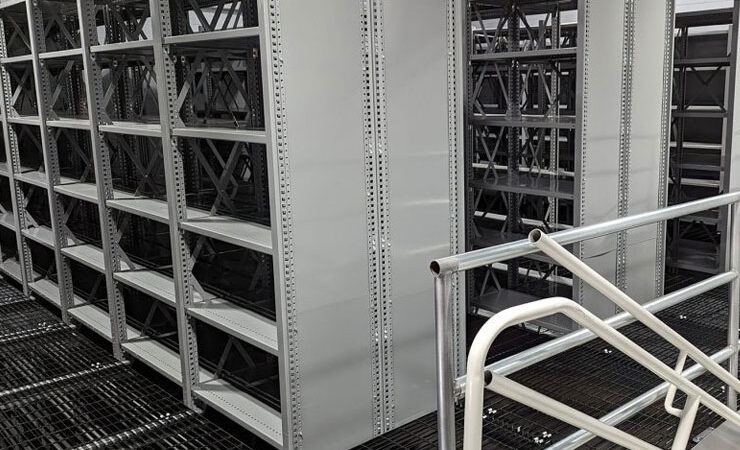 Multilevel Deluxe Industrial Open Shelving With Closed Sides