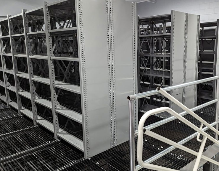Multilevel Deluxe Industrial Open Shelving With Closed Sides