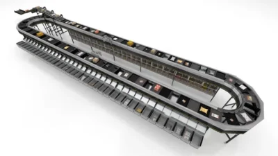 MT-S Split Tray Sorter by Interroll